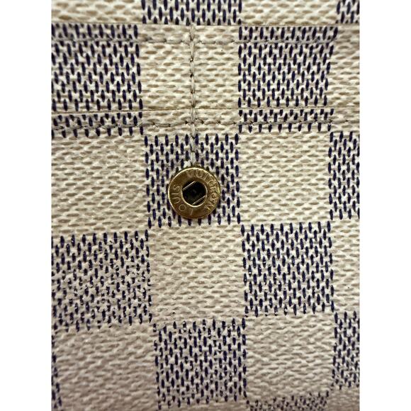 Louis Vuitton Sarah Wallet Womens Damier Azur Canvas Long French Purse France - Picture 14 of 16